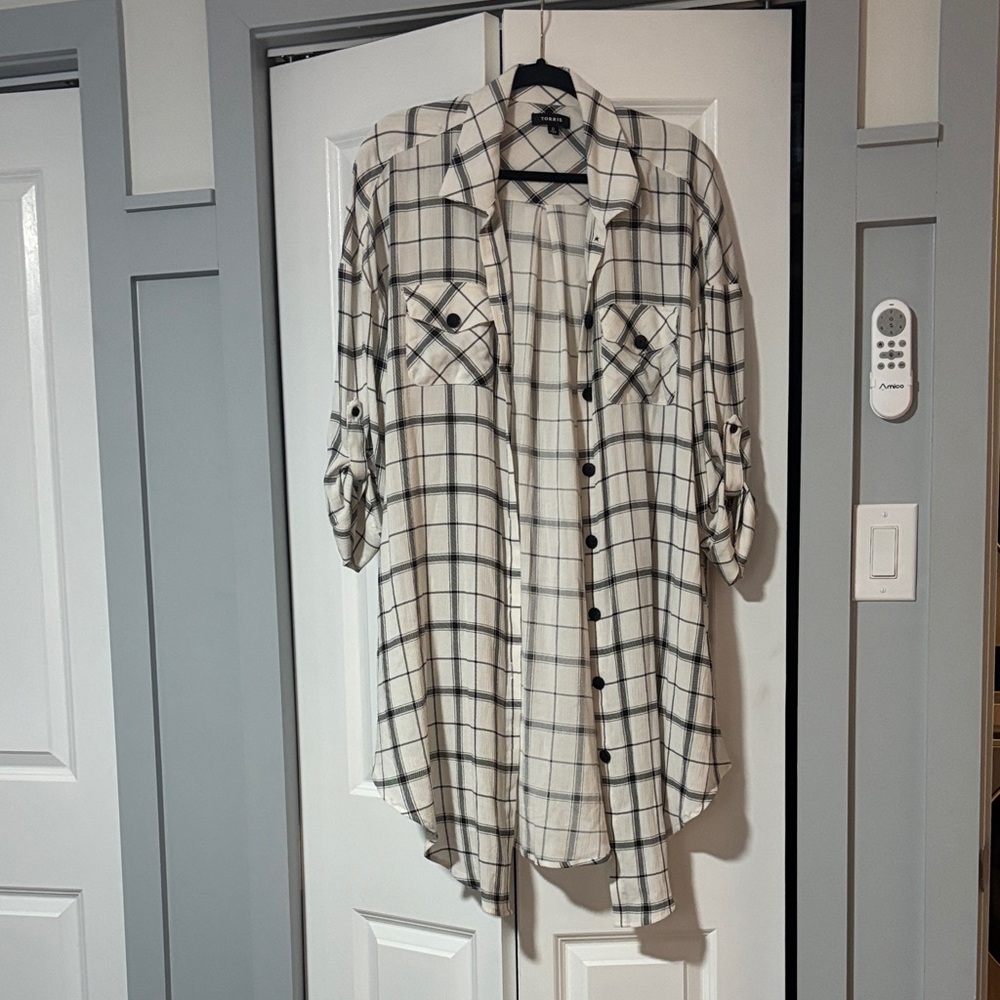 Torrid Monochrome Plaid Top